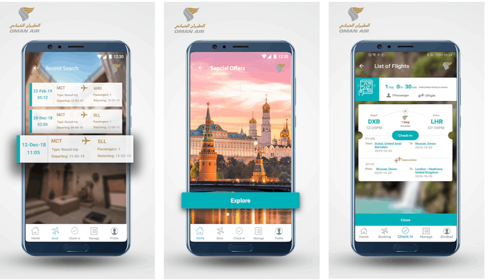 Oman Air App - Book a New Flight